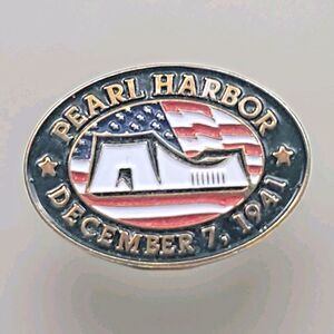 Pearl Harbor Remembrance Patriotic Enamel Lapel Pin WWII Memorabilia